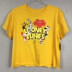 ⚡️Looney Tunes Yellow Graphic Print Crop Top